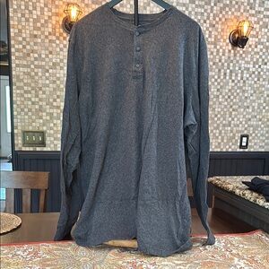 Men's Gray Henley Shirt 2xlt. NWOT